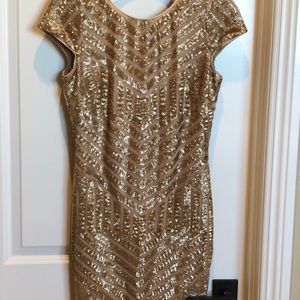 Gold sequin dress the population dress